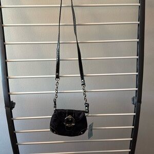 Kathy Van Zeeland Black Crossbody Bag with Silver Accents